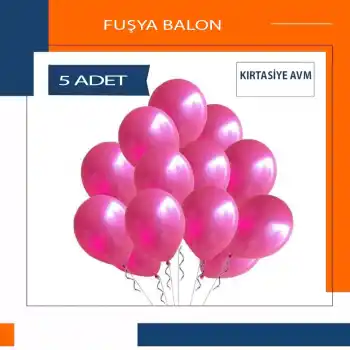 Metalik Fuşya Pembe Balon 5 Adet