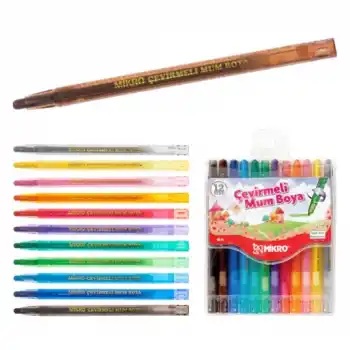 MİKRO MB-12 12 RENK ÇEVİRMELİ MUM BOYA