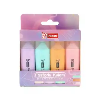 MİKRO MK 605P-4 4 LÜ PASTEL RENKLİ FOSFORLU KALEM