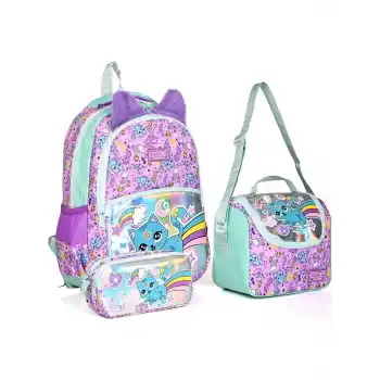 MİKRO MUGGLE MU-7372 SWEET CAT MOR OKUL ÇANTASI