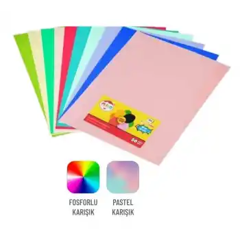 MILEO 1717 A4 10 RENK PASTEL-FOSFORLU 80 GR RENKLİ FOTOKOPİ KAĞIDI