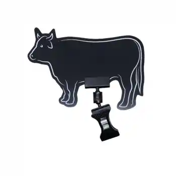 Mini Mandallı İnek / Dana Figürlü Siyah PVC Yaz-Sil Fiyatlık 8x12 cm 10lu Pk.