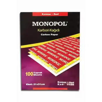 MONOPOL A4 KIRMIZI KARBON KAĞIDI 3106
