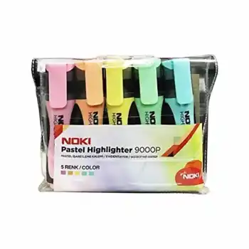 NOKİ FOSFORLU KALEM 5 Lİ PAKET PASTEL RENKLER 9000P5PVC