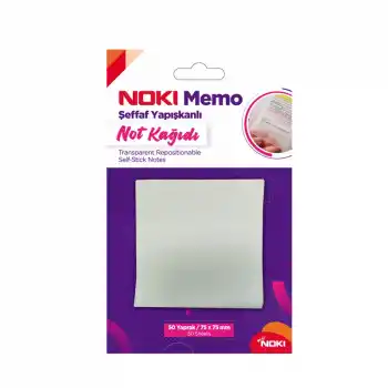 Noki Memo 75x75 Şeffaf 50 Yp Yapışkanlı Not Kağıdı Postit 12300