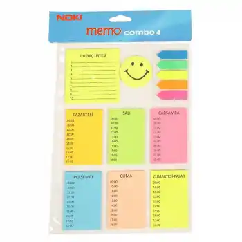 NOKİ MEMO COMBO 4 YAPIŞKANLI NOTLUKLAR 12704
