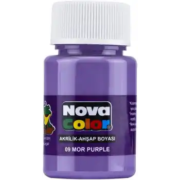 NOVA COLOR AKRİLİK BOYA MOR ŞİŞE NC-177