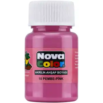 NOVA COLOR AKRİLİK BOYA PEMBE ŞİŞE NC-178