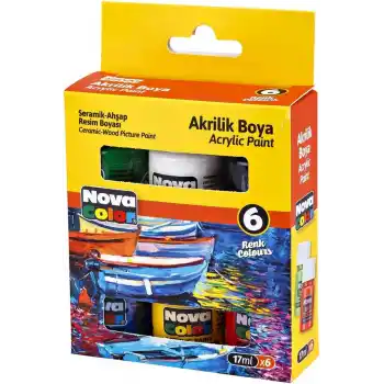 NOVA COLOR AKRİLİK BOYA ŞİŞE 6LI 17 ML NC-2006