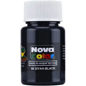 Nova Color Akrilik Boya Siyah Şişe Nc-174