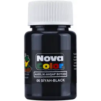 NOVA COLOR AKRİLİK BOYA SİYAH ŞİŞE NC-174