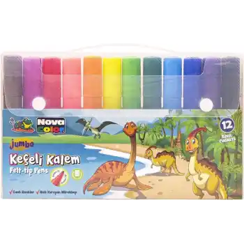 NOVA COLOR NC-874 12 RENK JUMBO KEÇELİ KALEM