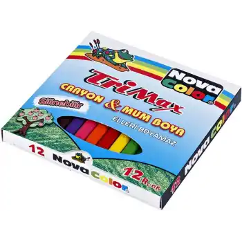 Nova Color Trimax 12 Renk Üçgen Mum Boya Nc-2117