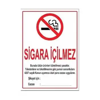 ODAK 50X70 SİGARA İÇİLMEZ LEVHASI ÇITASIZ