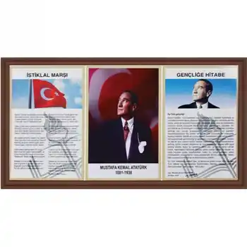 Panda Milli Levha 3lü 45x90 Ahşap Çerçeve Pan424