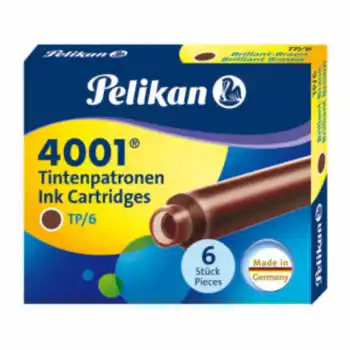 PELİKAN DOLMA KALEM TÜPÜ 6 LI KAHVERENGİ 4001-3119