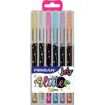 PENSAN 2800 JELY 6 RENK GLITTER SİMLİ JEL KALEM