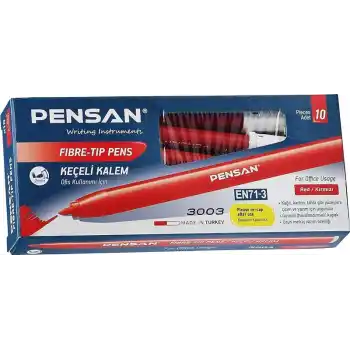 PENSAN 3003 KIRMIZI KEÇELİ KALEM