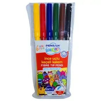 Pensan Kidz 6 Renk İnce Uçlu Keçeli Kalem 5000