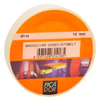 PİCADOR 19 MM X 40 MT HOTMELT MASKELEME BANDI ASKILI KR 003