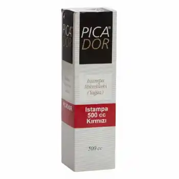 PİCADOR ISTAMPA MÜREKKEBİ KIRMIZI 500CC 1/2 KE 009