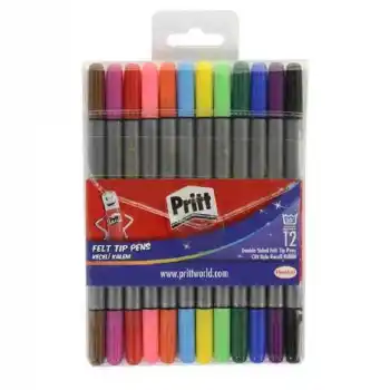 PRİTT 12 RENK ÇİFT UÇLU KEÇELİ KALEM 1687977