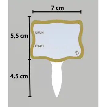 PVC Yaz-Sil Tatlıcı Baharat Kuruyemişci Fiyat Etiketi gold 20 li Pk