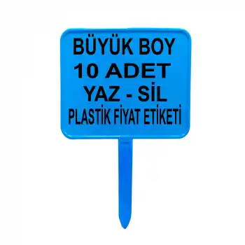 Saplamalı Plastik Pazarcı Etiketi Pazarcı Fiyat Etiketi Pazar Etiketi Açılı Eğimli Etiket MAVİ RENK 10 Ad. Büyük Boy