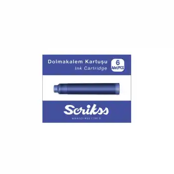 Scrikss Dolma Kalem Kartuşu Mavi 6 Lı