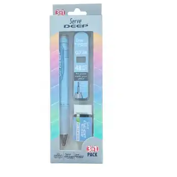 Serve Deep Versatil Kalem+silgi+min 3 Lü Set 0,7 Mm Pastel Gök Mavisi Sv-deep3setgm