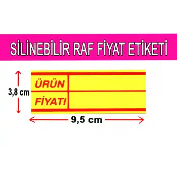 Silinebilir Pvc Market Raf Arası Fiyat Etiketi 3,8x10 cm 50 Adet