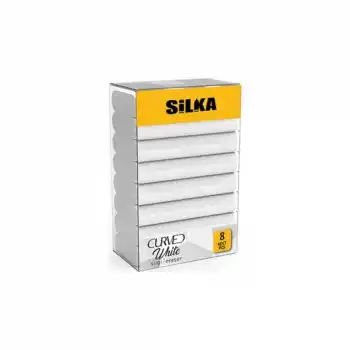 Silka Curved Beyaz Silgi 8 Li Sg.52