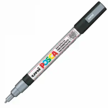 Uni-ball Pc-3m Posca Su Bazlı Marker Gümüş 0.9
