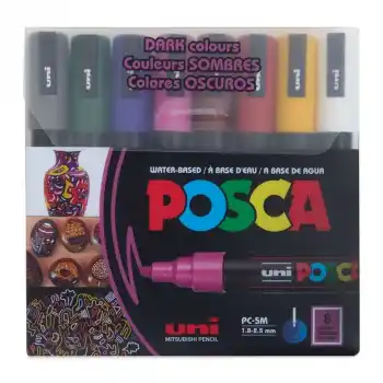 Uni-ball Pc-5m/8c Dc Posca Su Bazlı Marker Koyu Renkler 1.8