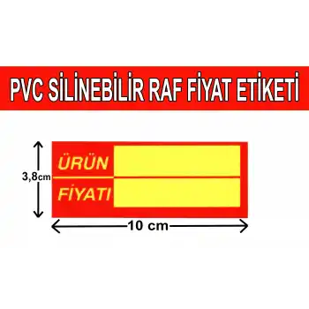 Yazılıp-Silinebilir PVC Market Raf Önü Fiyat Etiketi 50li Paket 3,8 x 10 cm