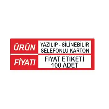 Yazılıp-Silinebilir Selefonlu Karton Raf Profil İçi Fiyat Etiketi 4x10 cm 100 Adet