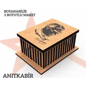 Yıldızlar Ahşap 3d Ahşap Boyanabilir Maket Anıtkabir Bym-07