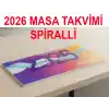 2026 Spiralli Masa Üstü Takvim 14,5 cm x 31 cm Karton Kapak