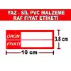 PVC Yaz-Sil Raf Profil İçi Fiyat Etiketi 50li Pk. 3,8x10cm