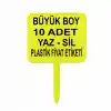 Açılı Saplamalı Plastik Pazarcı Etiketi Büyük Boy Fosforlu Sarı 10 Ad.