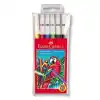 FABER 6 RENK YIKANABİLİR KEÇELİ KALEM 671551060