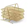 MAS 523 METAL FİLE 3 LÜ EVRAK RAFI GOLD