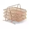 MAS 523 METAL FİLE 3 LÜ EVRAK RAFI ROSE GOLD