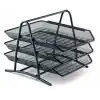 MAS 523 METAL FİLE 3 LÜ EVRAK RAFI SİYAH