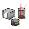 Temat 11270 Metal Kalemlik+ataşlık+notluk 3 Lü Set Siyah