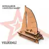 Yıldızlar Ahşap 3d Ahşap Boyanabilir Maket Yelkenli Gemi Bym-04