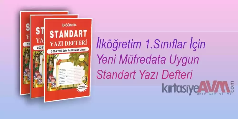 İlköğretim 1.Sınıflar İçin Yeni Müfredata Uygun Standart Yazı Defteri