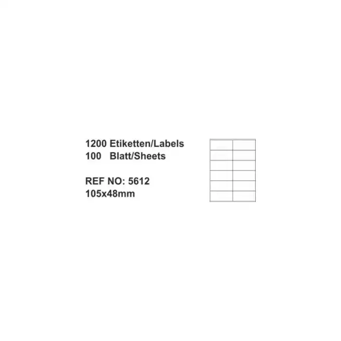 Multiofis 105x48 Mm Laser Etiket 5612