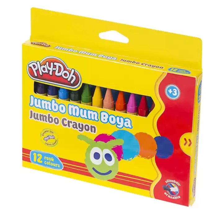 Play-doh 12 Renk Jumbo Mum Boya Silinebilir Cr005
