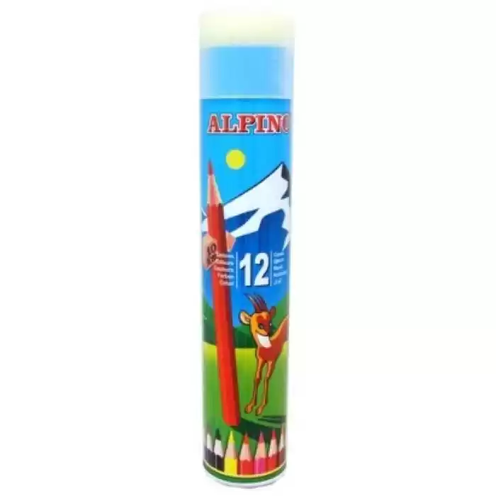 Alpıno Tüp 12 Renk Uzun Kuru Boya Kalemi Al-790